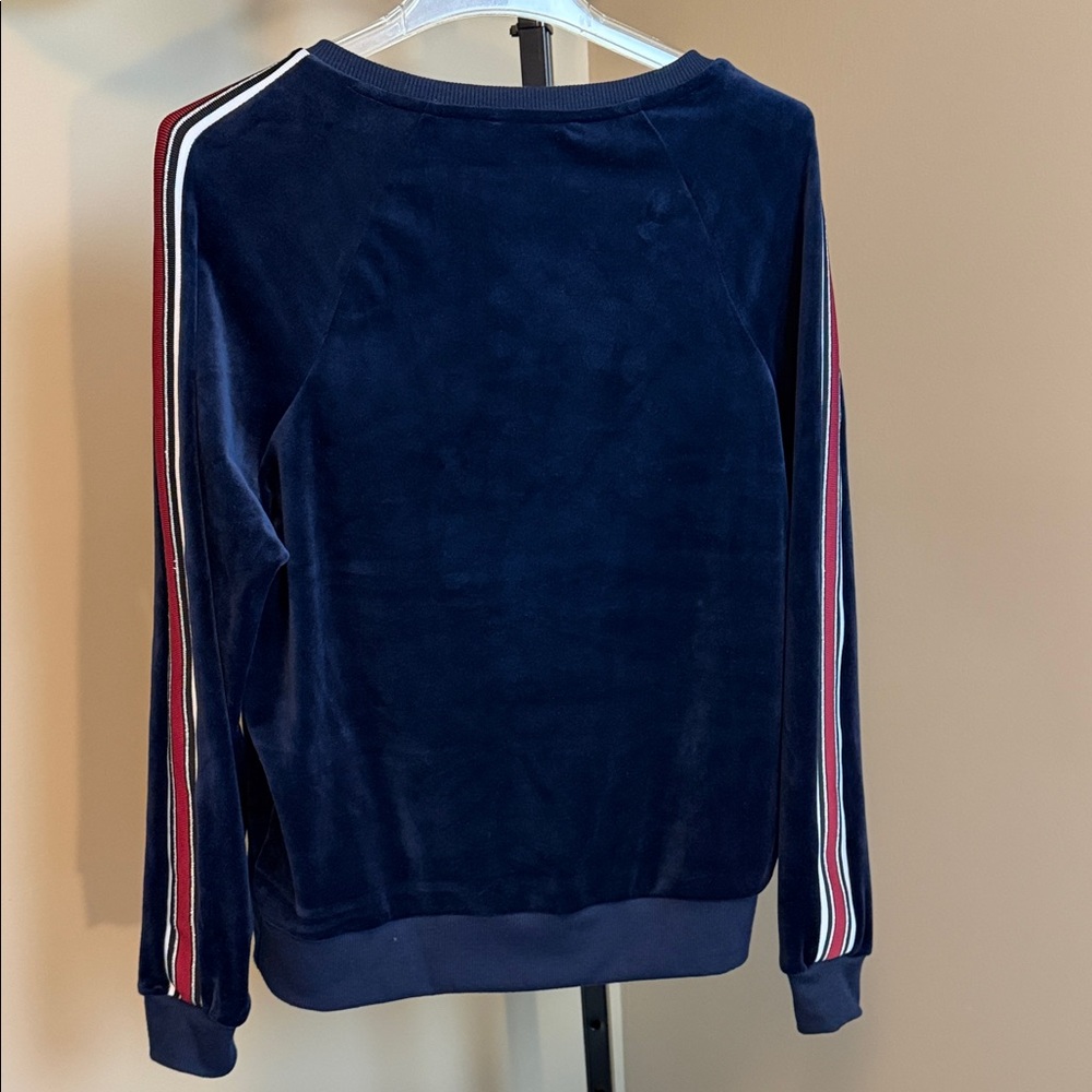 EV1 Women's Size Medium Navy Sweater with Red and White Accents - Picture 5 of 5
